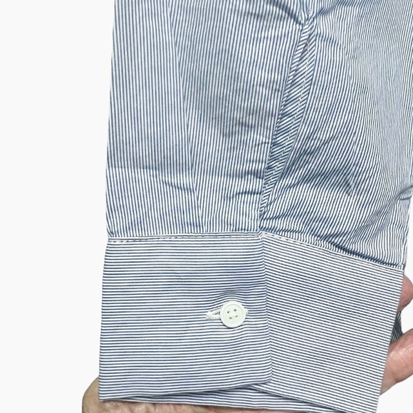 Scotch & Soda Blue Striped‎ Button Up Long Fit Shirt - Picture 8 of 13